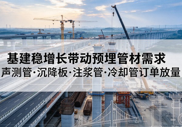 闽清基建稳增长带动预埋监测管材需求，声测管、沉降板、注浆管订单持续放量